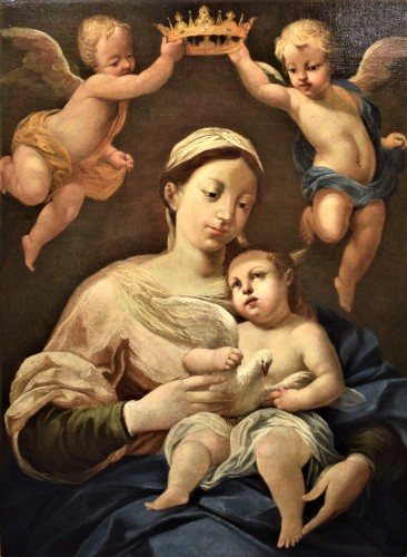 Vierge à l'Enfant et anges - École émilienne du "Correggio" - Tableaux et dessins Style Louis XIII